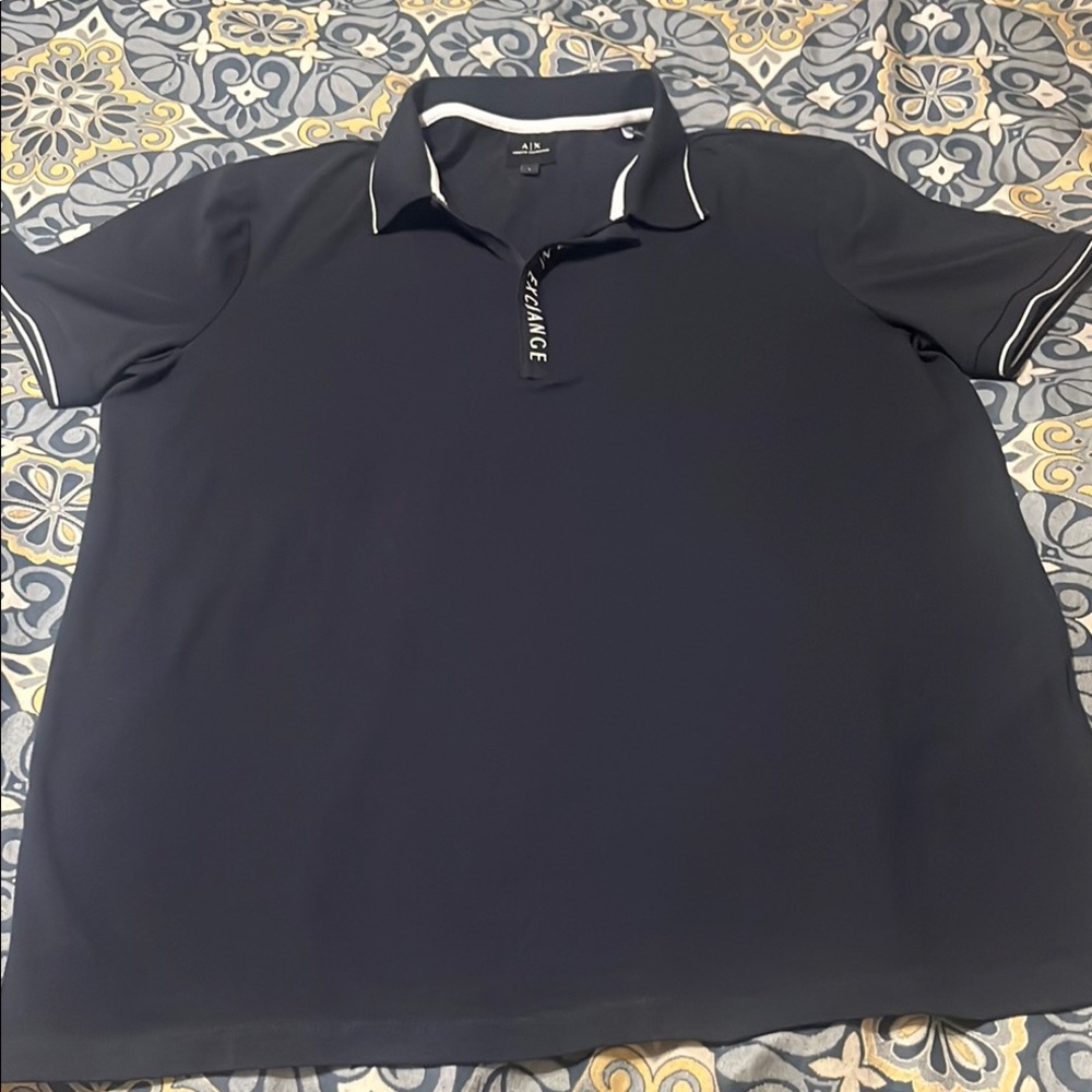 Armani Exchange Blue Polo Shirt Casual Comfort